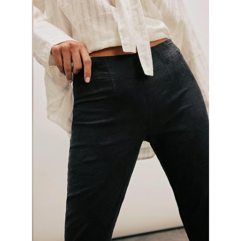 Free People Womens Sweet Saloon Flare Jacquard Pants Size 6 Boho Hippie
